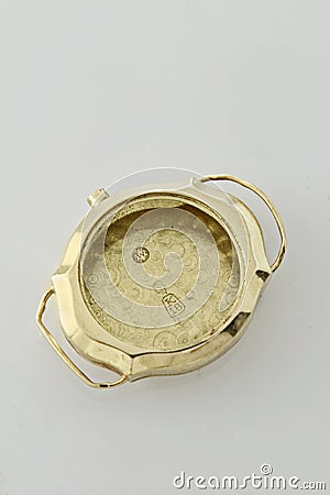 Inside of Vintage 18K gold wrist watch casing Kalyan near Mumbai Stock Photo