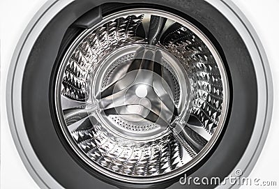 Inside the washing machine Stock Photo