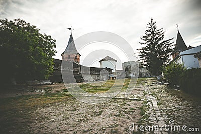 Inside yard of Kamenetz-Podolsky fortress Stock Photo