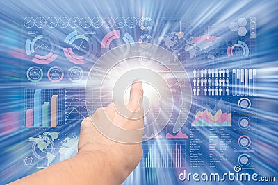 Insider marketing business information data at finger touch Stock Photo