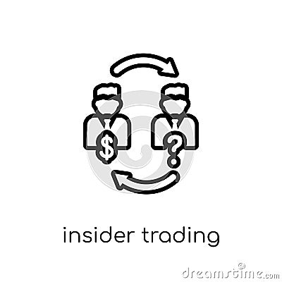 Insider trading icon. Trendy modern flat linear vector Insider t Vector Illustration