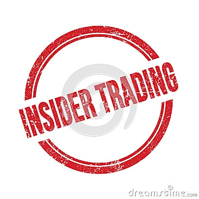 INSIDER TRADING text written on red grungy round stamp Stock Photo