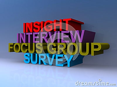 Insight interview focus group survey Stock Photo