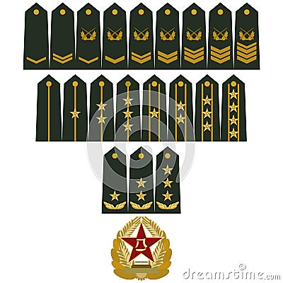 Insignia Army of China Vector Illustration