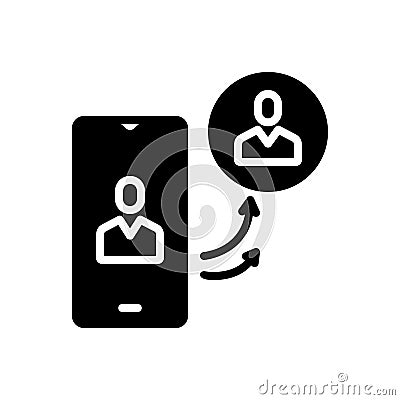 Black solid icon for Insist, phone and contend Vector Illustration