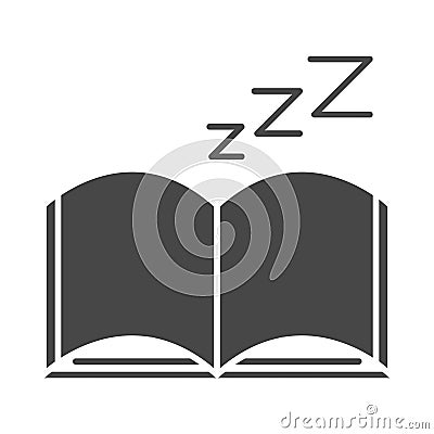 Insomnia, sleeping book night silhouette icon style Vector Illustration