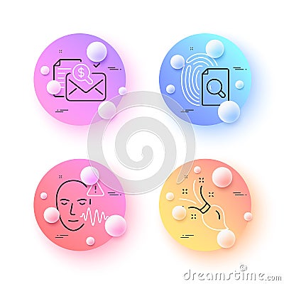 Inspect, Brush and Voice wave minimal line icons. For web application, printing. Vector Vector Illustration