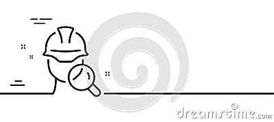 Inspect line icon. Builder quality sign. Minimal line pattern banner. Vector Vector Illustration