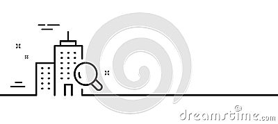 Inspect line icon. Building quality sign. Minimal line pattern banner. Vector Vector Illustration