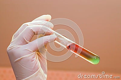 Inspecting chemical sample Stock Photo