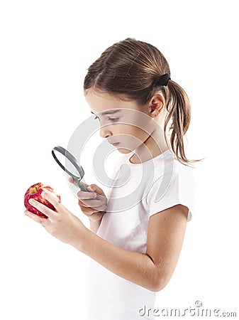 Inspecting microbes Stock Photo