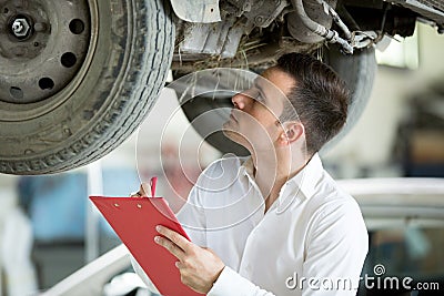 Inspector expert inspection damage Stock Photo