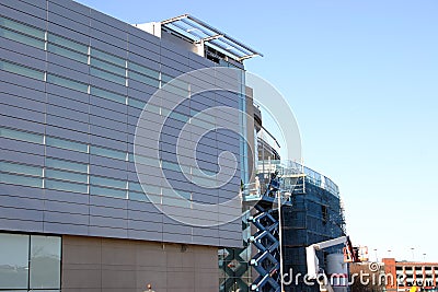 Inspectors checking details of a modern building Stock Photo