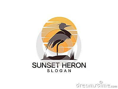 Inspiration Heron Stork Creative Logo Design Template Vector Illustration