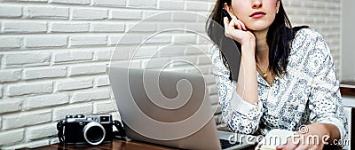 Inspiration Photographer Camera Laptop Book Concept Stock Photo