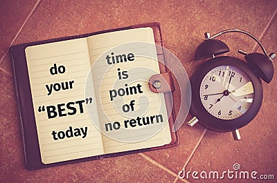 Inspiration quote : Do your best today Stock Photo