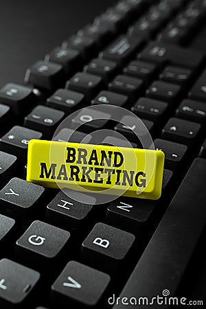 Conceptual display Brand Marketing. Internet Concept creating a name that identifies and differentiates a product Typing Stock Photo