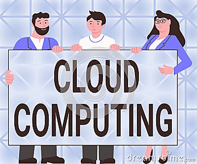 Inspiration showing sign Cloud Computing. Business concept use a network of remote servers hosted on the Internet Three Stock Photo