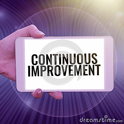 Handwriting text Continuous Improvement. Business overview making small consistent improvements over time Important Stock Photo
