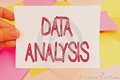 Text showing inspiration Data Analysis. Business showcase Translate numbers to Analytical Conclusion Forecasting Stock Photo