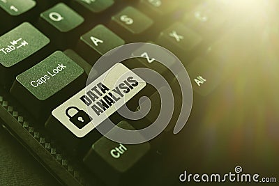 Inspiration showing sign Data Analysis. Internet Concept Translate numbers to Analytical Conclusion Forecasting Typing Stock Photo