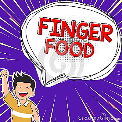 Inspiration showing sign Finger Food. Business showcase products and digestives that is to be held with the fingers for Stock Photo