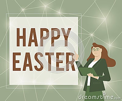 Inspiration showing sign Happy Easter. Business idea Christian feast commemorating the resurrection of Jesus Stock Photo