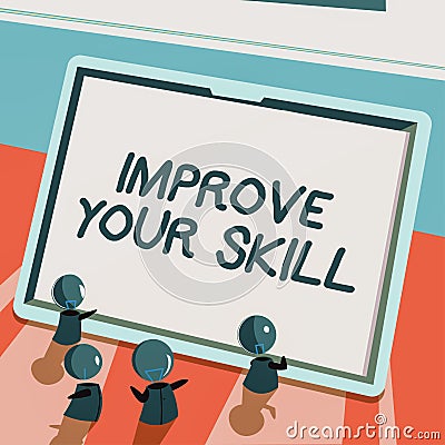 Text caption presenting Improve Your SkillUnlock Potentials from Very Good to Excellent to Mastery. Business overview Stock Photo