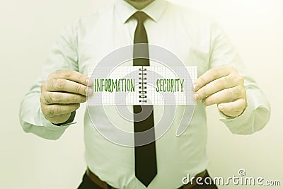 Inspiration showing sign Information Security. Business showcase INFOSEC Preventing Unauthorized Access Being Protected Stock Photo