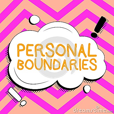 Inspiration showing sign Personal Boundaries. Business approach something that indicates limit or extent in interaction Stock Photo