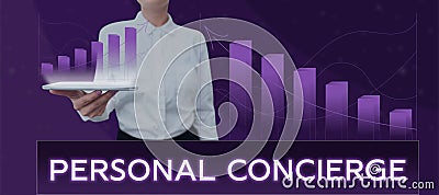 Conceptual display Personal Concierge. Business idea someone who will make arrangements or run errands Stock Photo
