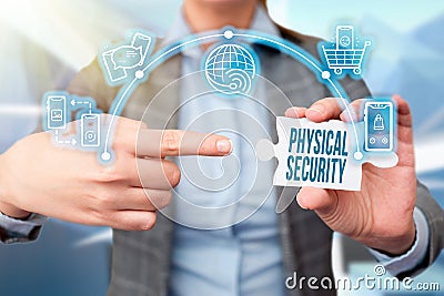 Inspiration showing sign Physical Security. Word for designed to deny unauthorized access to facilities Business Woman Stock Photo