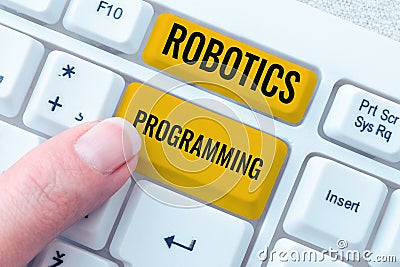 Inspiration showing sign Robotics Programming. Business idea software that used to perform autonomous tasks Stock Photo