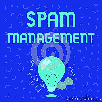 Inspiration showing sign Spam Management. Business showcase help reduce or filter the amount of spam in your inbox Stock Photo