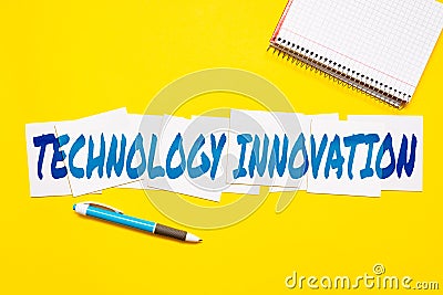 Inspiration showing sign Technology Innovation. Conceptual photo advanced net connected devices a Creative Technique Stock Photo