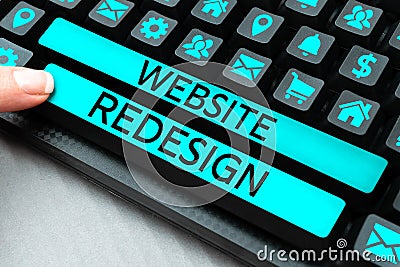 Inspiration showing sign Website Redesign. Business approach modernize improver or evamp your website's look and Stock Photo