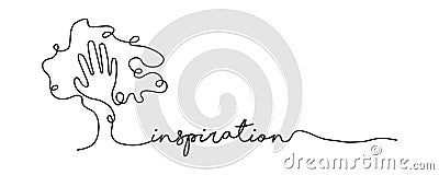 Inspiration single line web banner concept Vector Illustration