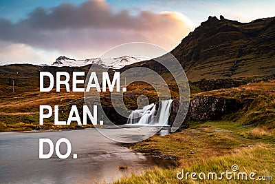Inspirational and motivational concept - Dream, Plan, Do Stock Photo
