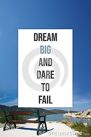 Inspirational poster Dream big and dare to fail Stock Photo