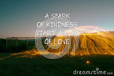 A spark of kindness start a fire of love Stock Photo