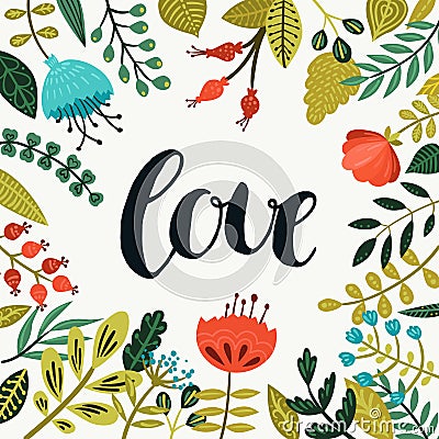 Inspirational vector love card Vector Illustration