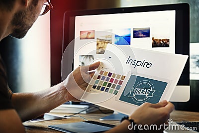 Inspire Be Creative Design Logo Concept Stock Photo