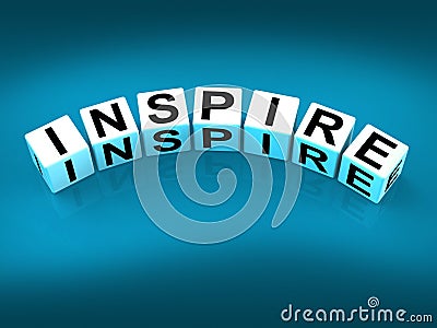 Inspire Blocks Show Inspiration Motivation and Stock Photo