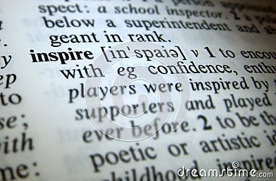 Inspire dictionary definition Stock Photo