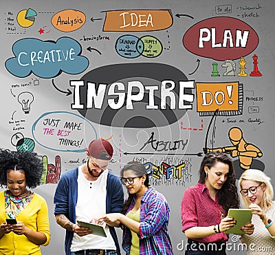 Inspire Inspiration Creative Motivate Imagination Concept Stock Photo