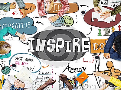 Inspire Inspiration Creative Motivate Imagination Concept Stock Photo