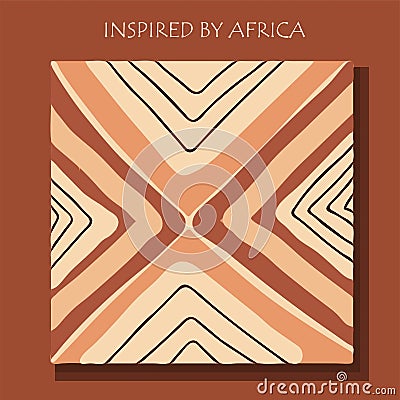 INSPIRED BY AFRICA. African background, flyer with tribal traditional pattern Vector Illustration