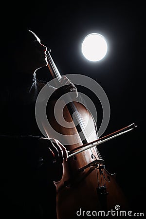 Inspired musician cellist fine art Stock Photo