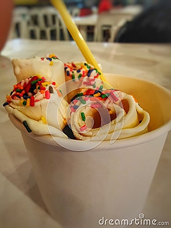 Rolled Ice cream Stock Photo