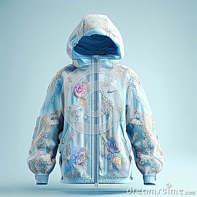 Inspiring Artwork for All-Over Winter Jacket Designs, Channeling Brand Influence to Ignite Creative Sparks in Fashion Designers Stock Photo